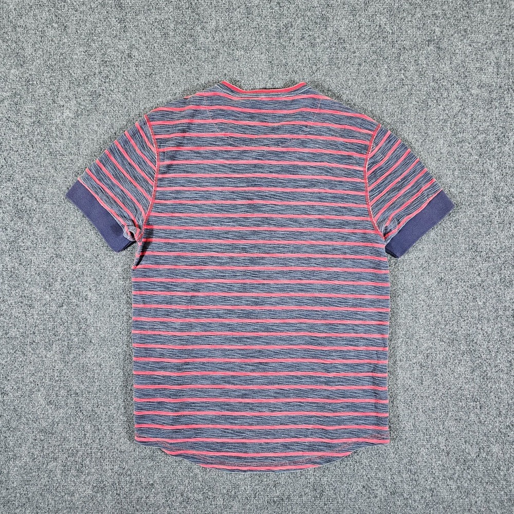 Y2K True Religion Striped Button Short Sleeve T Shirt Red/Black Men's SIze Small - Picture 3 of 6